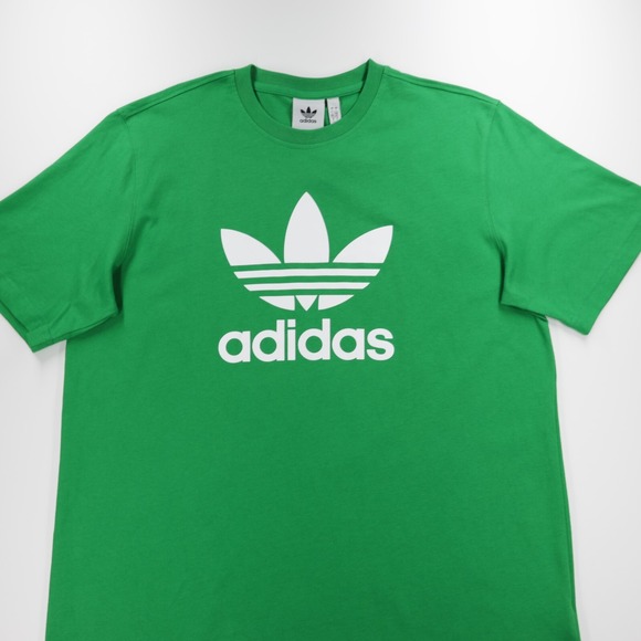 Adidas Originals Men's Crew Neck Short Sleeve Adicolor Trefoil Tee Green Size L - Picture 2 of 8